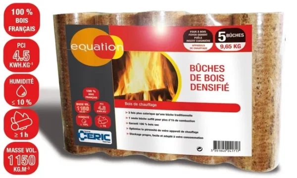 Bûches compressées EQUATION sac 5 bûches, L.25cm – Image 2