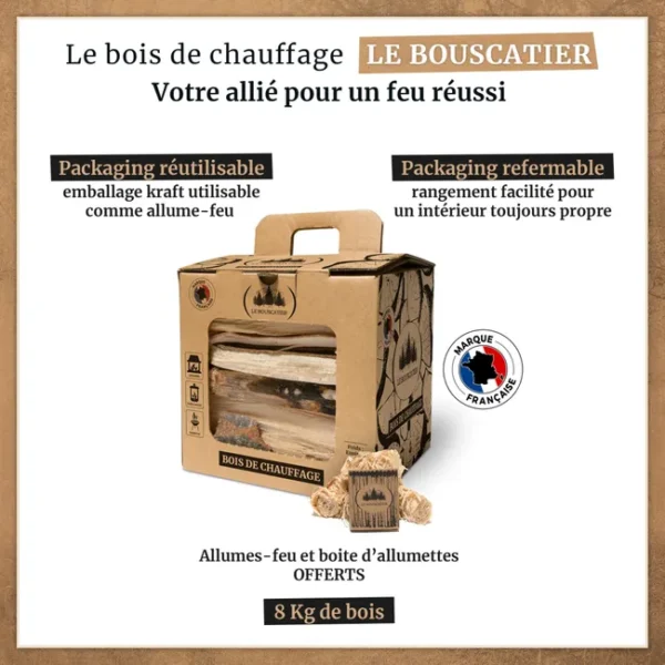 Carton de 20l bois de chauffage pour cheminée poêle four à pizza cuisinières Barbecue brasero – Image 3